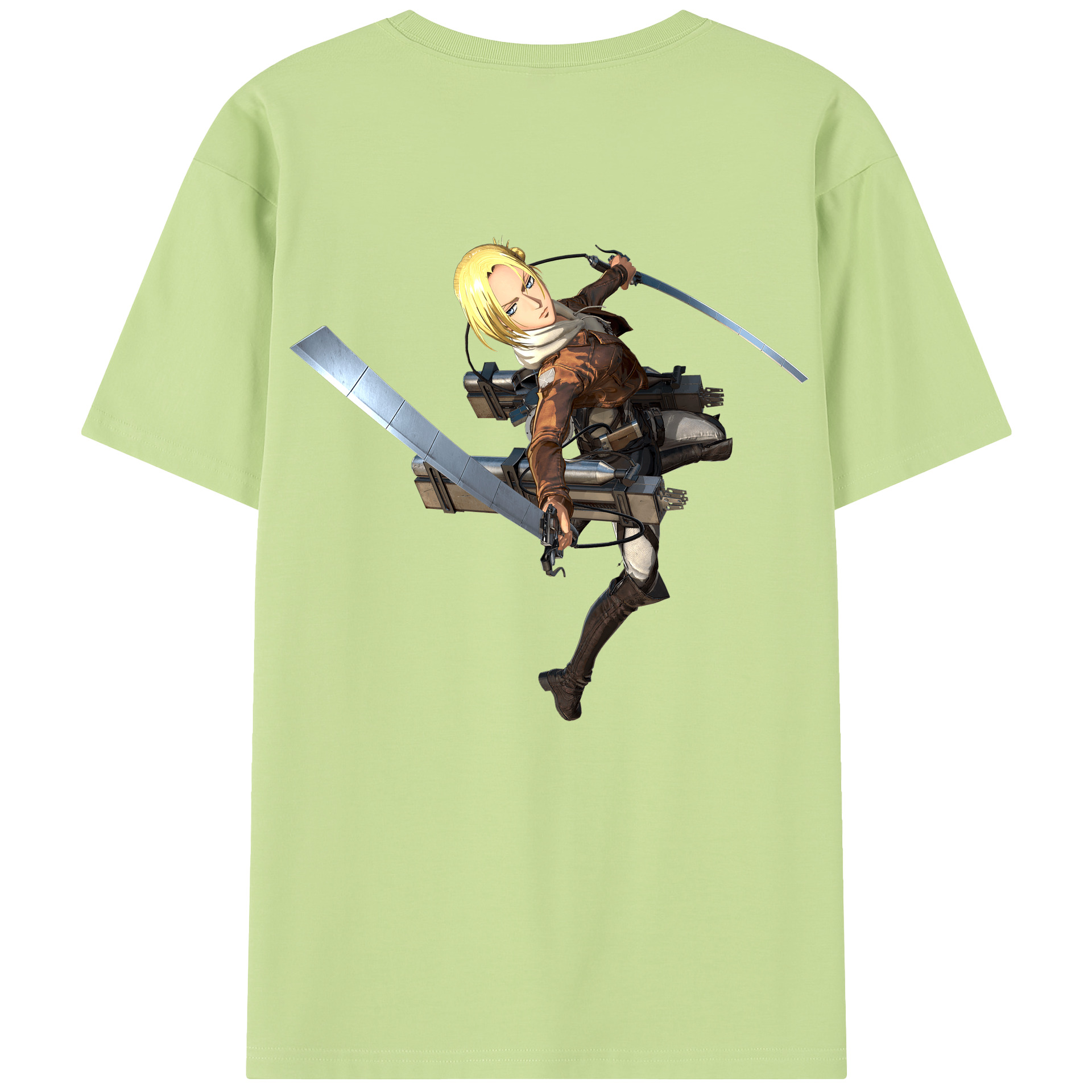 （画像用） 進撃の巨人 アニ・レオンハート Attack on Titan Annie Leonhart 綿100％半袖Tシャツ（背面プリント）